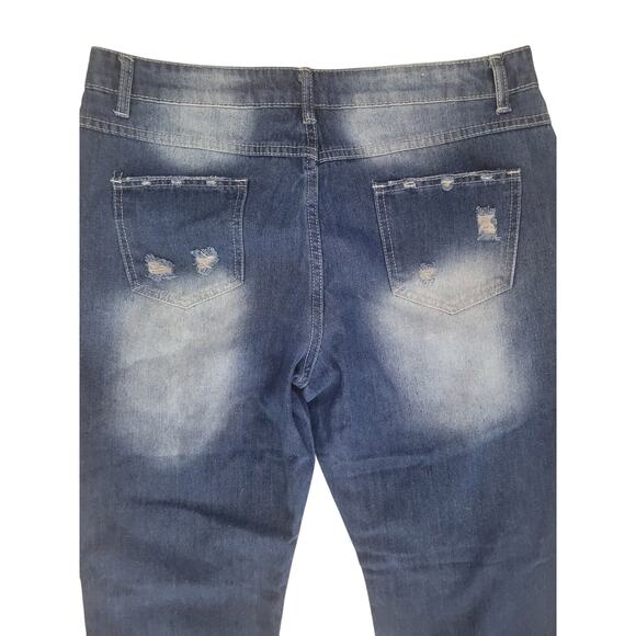 American Flag Distressed Boyfriend Jeans Women Sz 16 - Picture 5 of 5